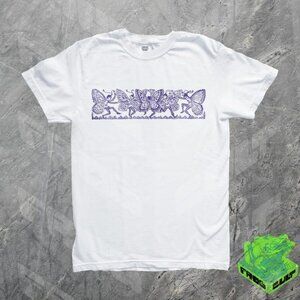 Purple Fairy Butterfly T-Shirt – Whimsical Fantasy Line Art Graphic Tee – Cottag